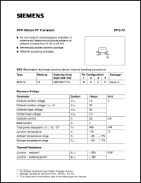 BFQ70 Datasheet