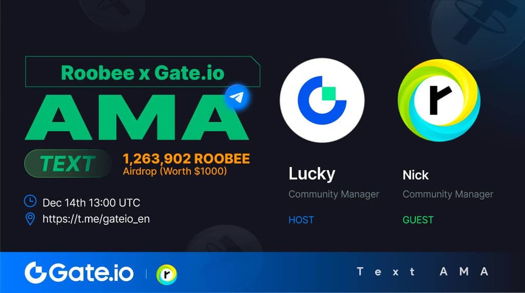Gate.io AMA with Roobee-Utilizes AI and Fully Transparent Statistics To Help People Make Intelligent Investments in Digitized Assets
