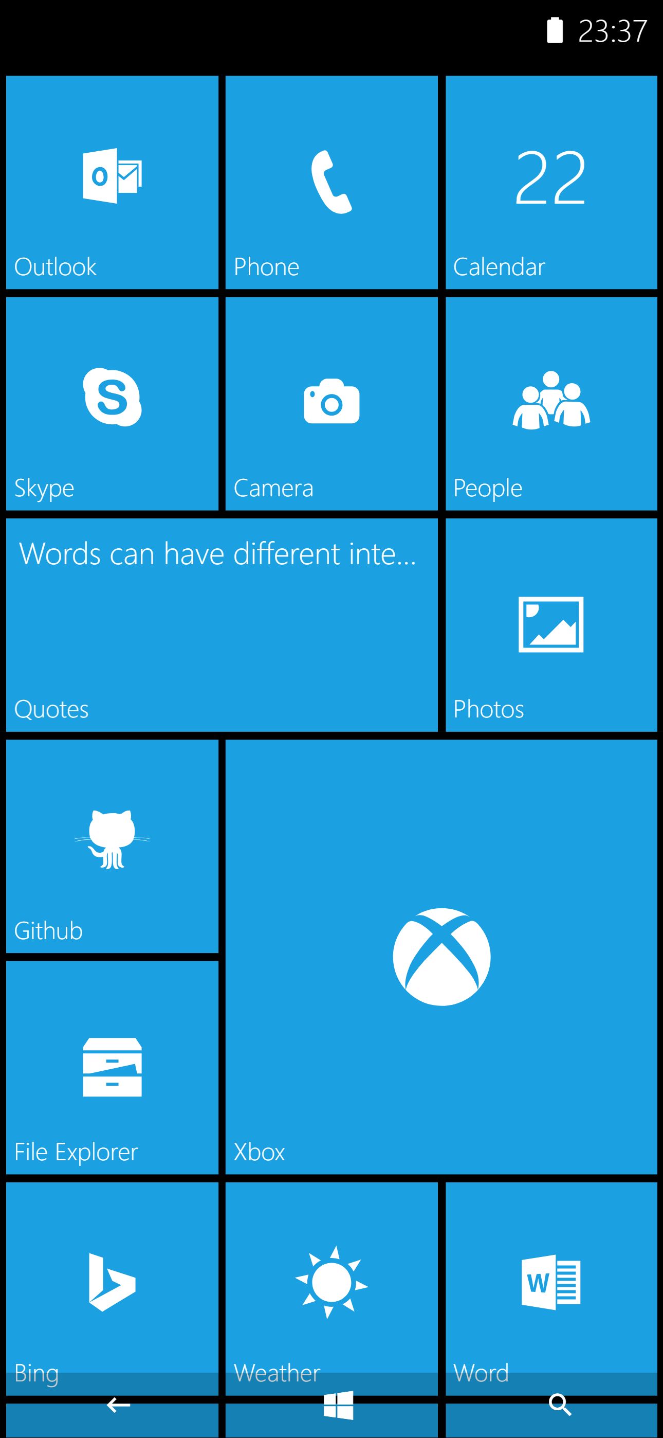 Classic Start screen