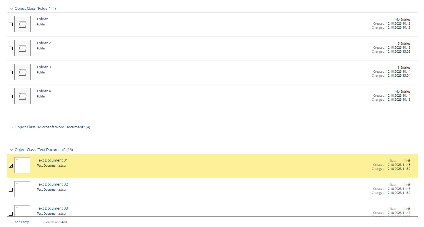 Content TreeListView - Fabasoft Cloud