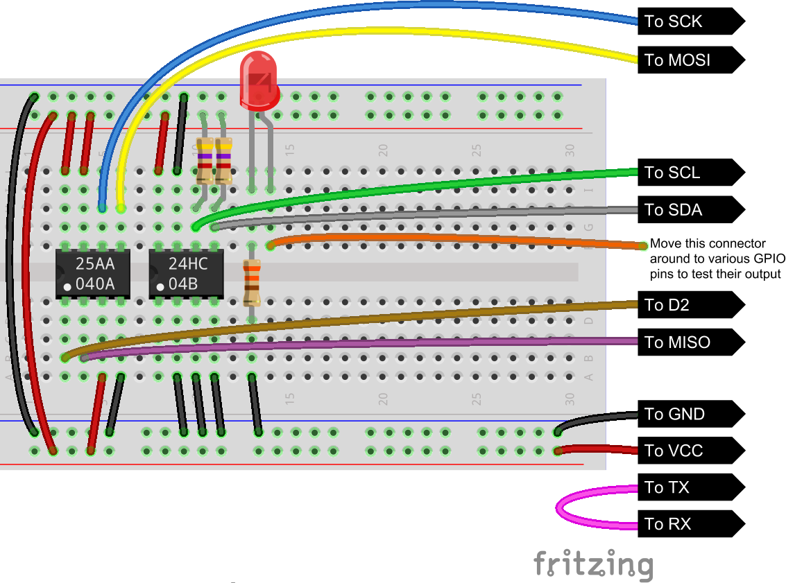 Test jig Fritzing diagram