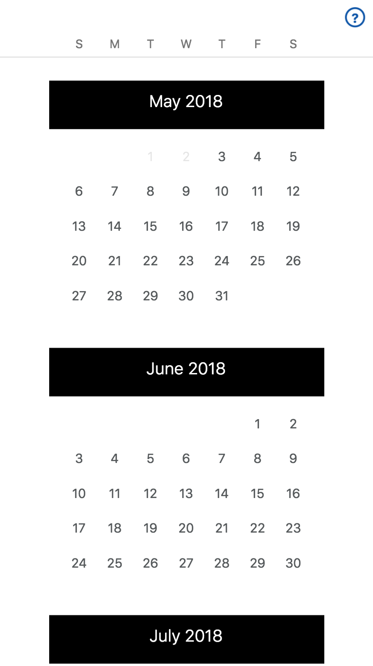 static single date picker