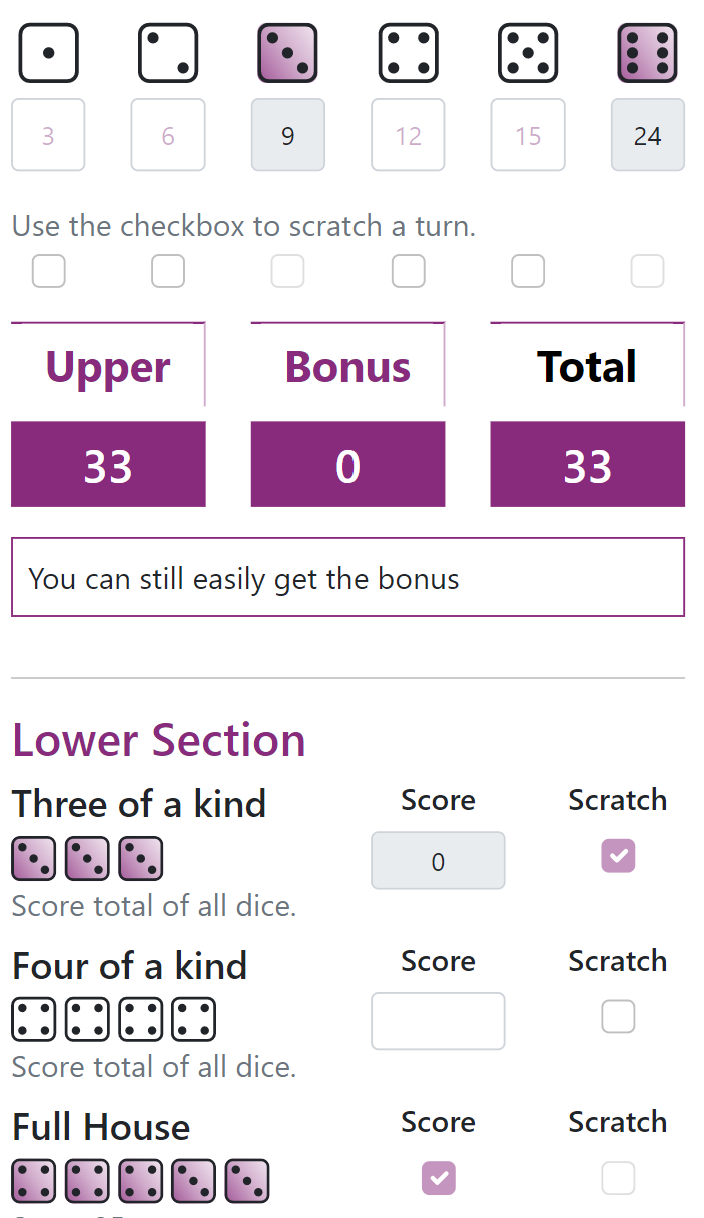 Score sheet