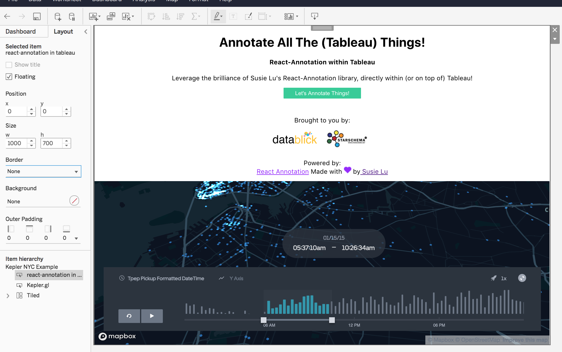 Tableau React Annotation Splash Screen