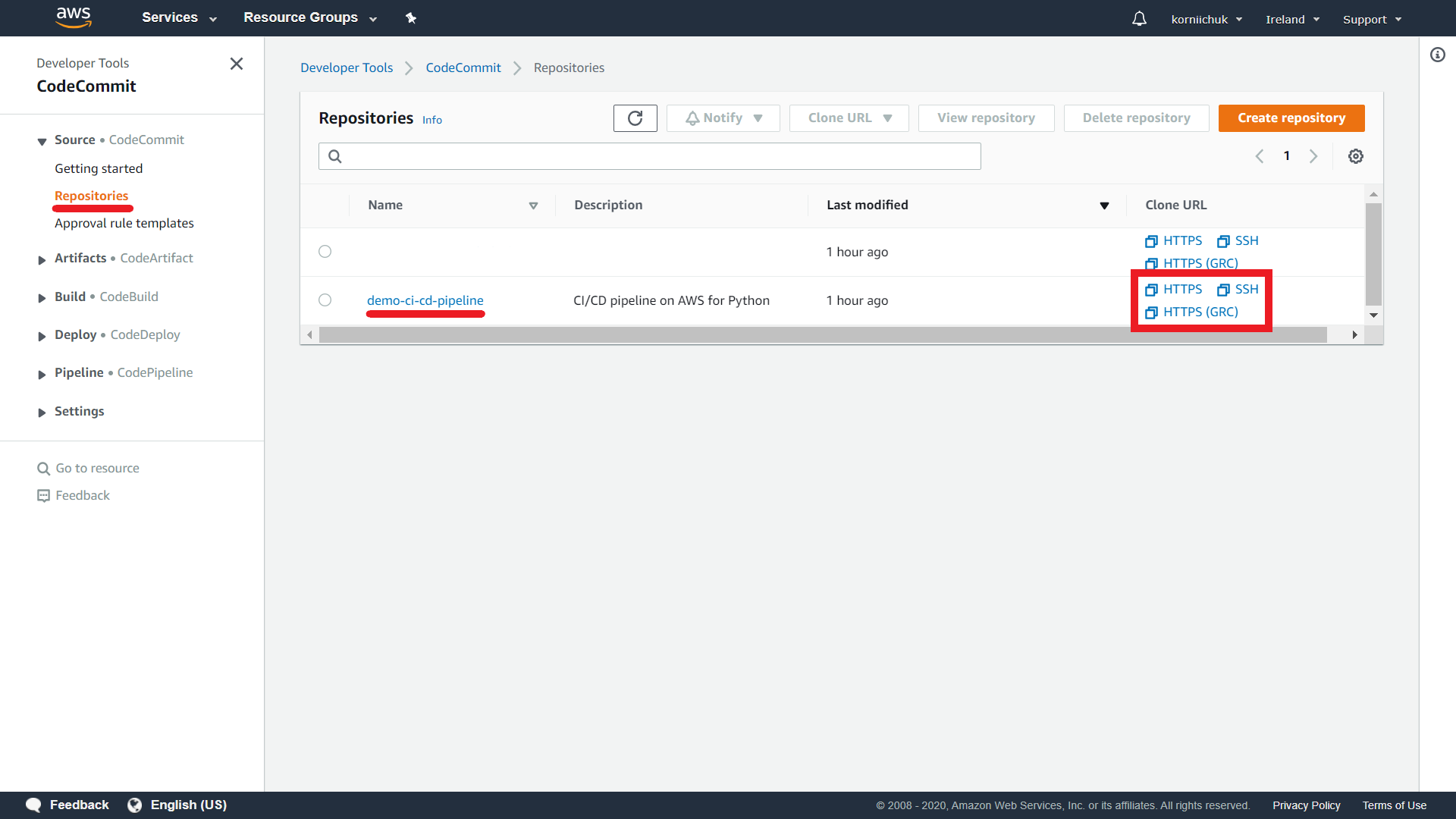 AWS CodeCommit. Repositories aws_codecommit_-_repositories.png
