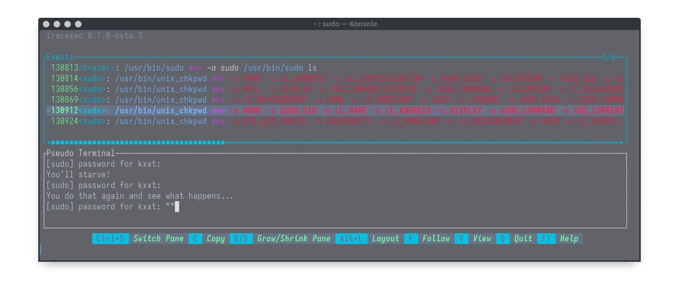 Tracing sudo ls