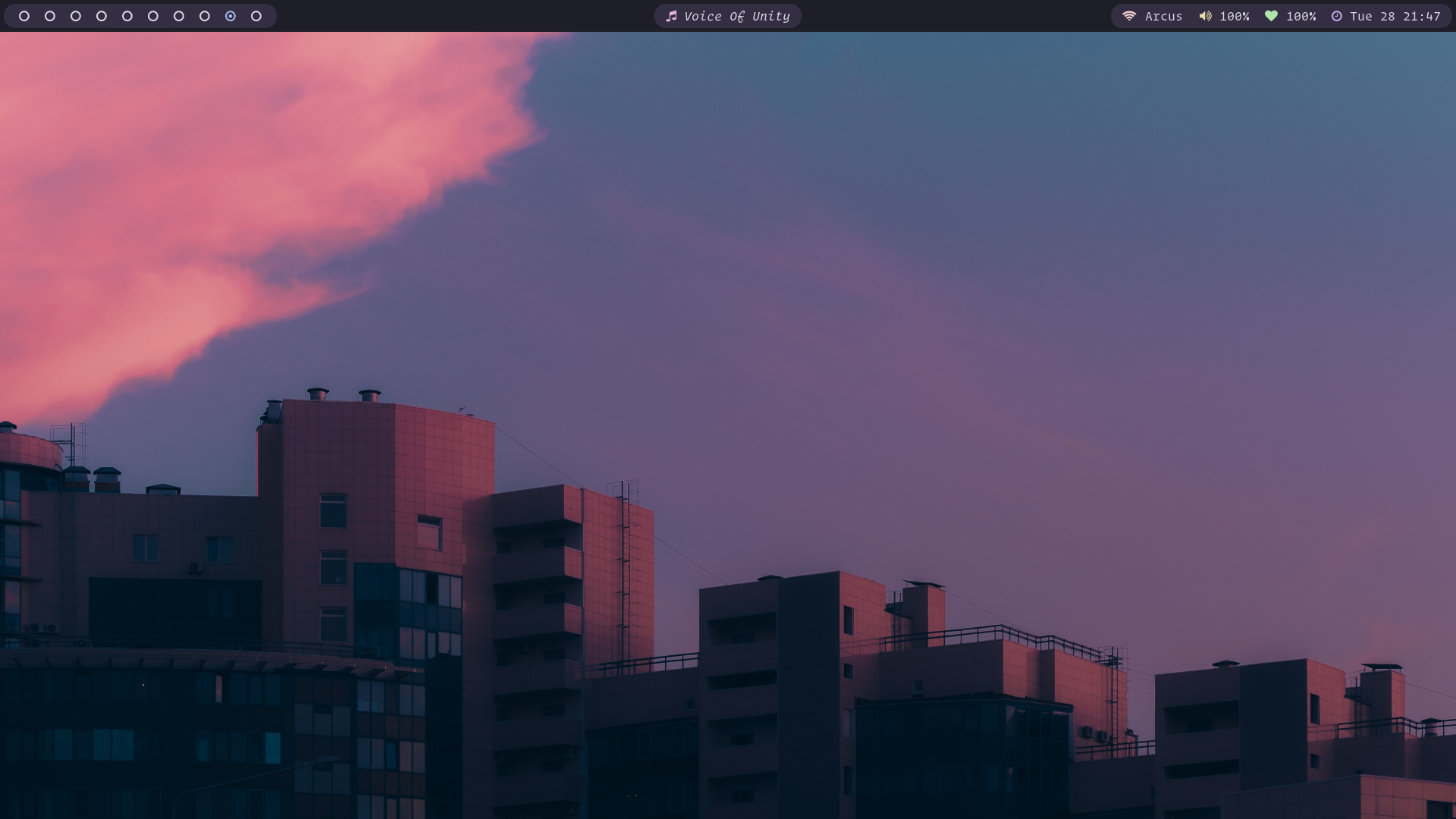 Screenshot of clean system