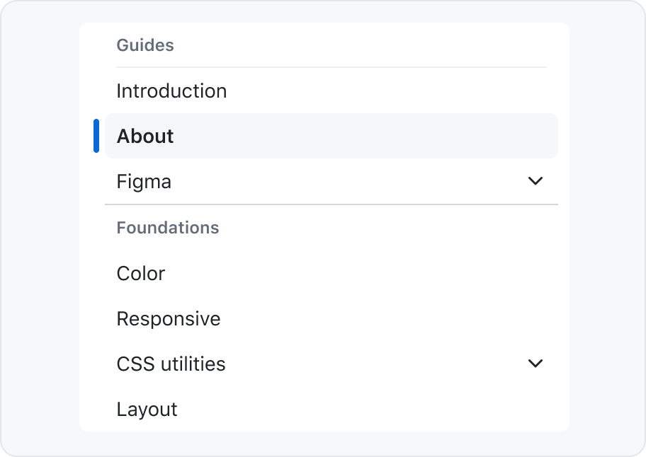 A nav list component