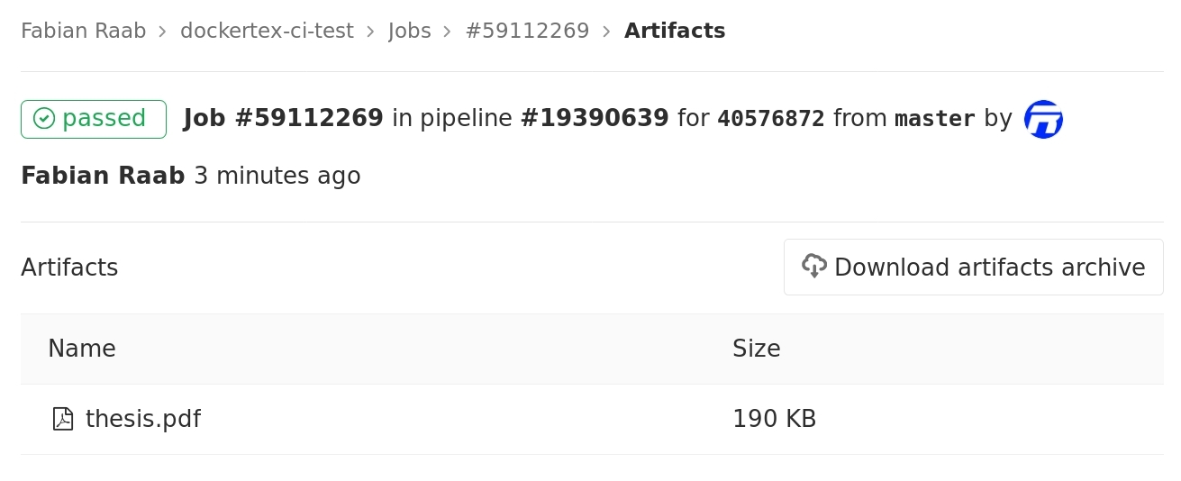 GitLab CI Artifacts Download Page