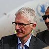 UN Emergency Relief Coordinator Mark Lowcock speaks with internally displaced persons at a camp in South Kordofan, Sudan.