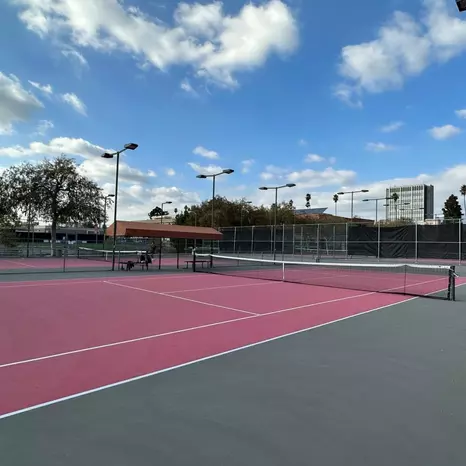 Wide view of Tennis Court