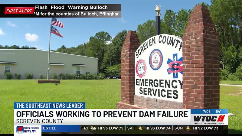 Screven Co. EMA opens shelter, warns of possible dam failure