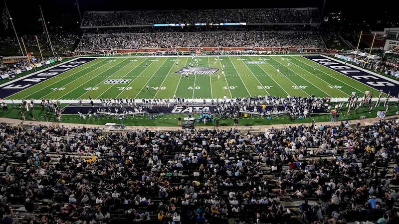 Coastal Carolina kicks off to Georgia Southern during the second half of an NCAA college...