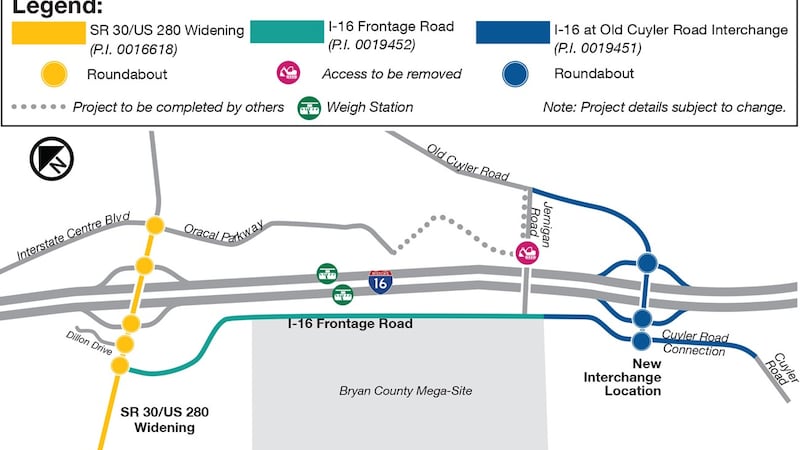 I-16 at Old Cuyler Road Interchange