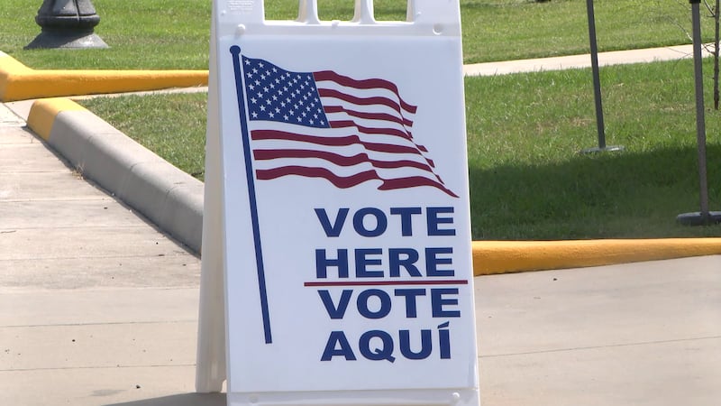 "Vote Here" sign