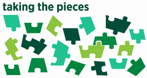  puzzle pieces with text: taking the pieces