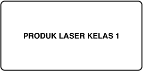 Bacaan label "Produk laser kelas 1."