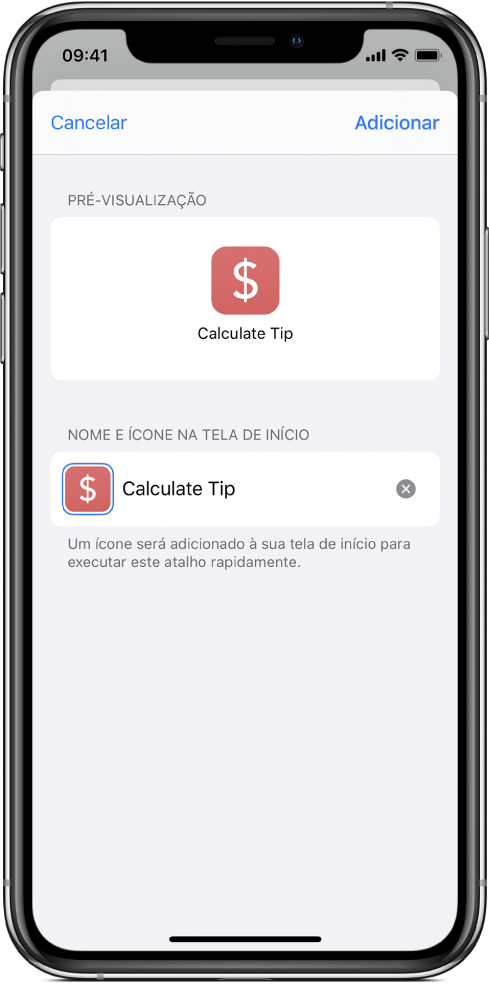 O botão Tela de Início mostrado no Safari.