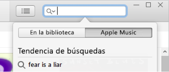 Campo de búsqueda para Apple Music.