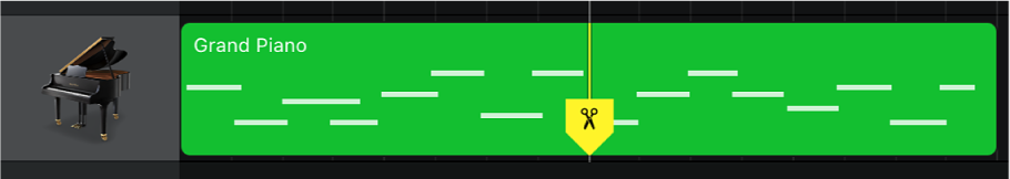 向下拖移带拆分标记的片段