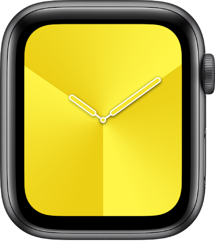 Das Zifferblatt „Verlauf“, auf dem du die Farbe, den Stil und das Zifferblatt anpassen kannst.