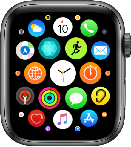 Het beginscherm in de symboolweergave.