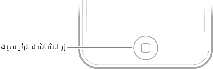 زر الشاشة الرئيسية في أسفل الـ iPod touch.