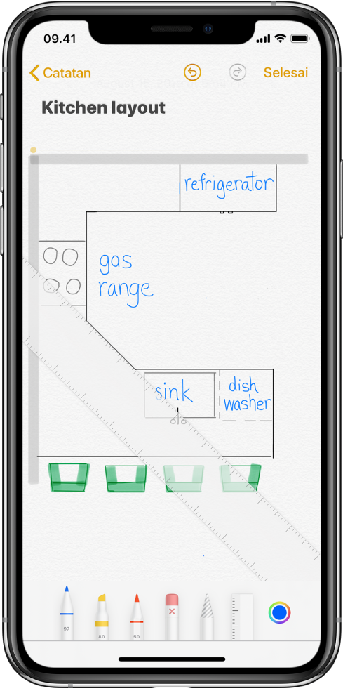 Catatan menampilkan gambar dengan teks tulisan tangan.
