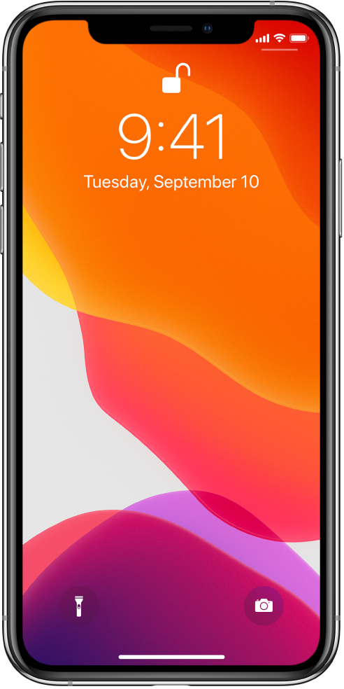 Zaklenjeni zaslon prikazuje trenutni čas in datum.