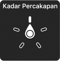 Kawalan rotor dengan dail yang menunjuk ke seting Kadar Pertuturan.