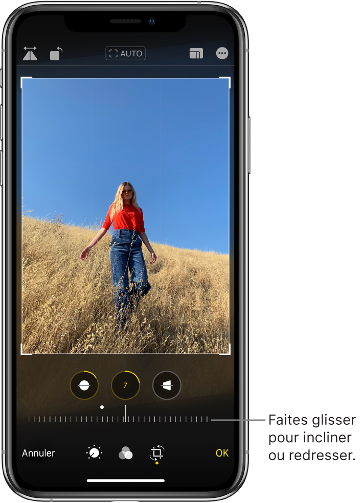 L’écran « Faire pivoter ».