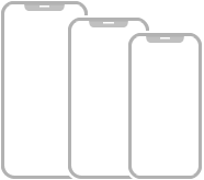 Ilustracja przedstawiająca trzy modele iPhone’a z Face ID.