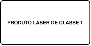 Um selo onde se lê “Produto de laser de classe 1”.