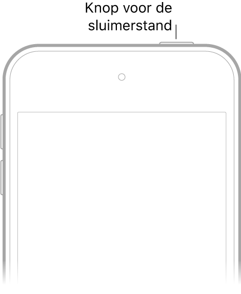 De voorkant van de iPod touch met de sluimerknop.