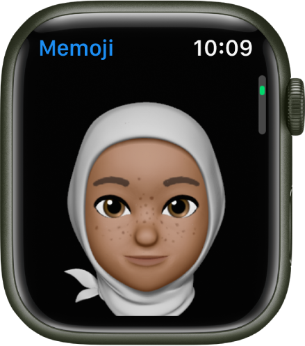 L’app Memoji sur l’Apple Watch affiche un visage.