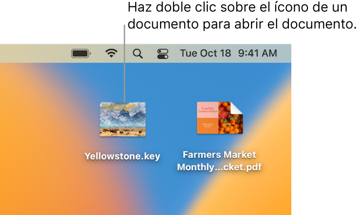 Un documento de Numbers en el escritorio.