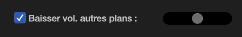 Case « Baisser le volume d’autres plans » cochée