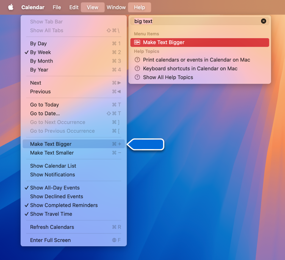 Le menu d’aide présentant une recherche dont le terme est « liste » et la commande « Liste à puces » surlignée dans la liste des résultats et dans le menu Format.