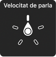 Control del rotor amb la punta assenyalant la configuració de “Velocitat de parla”.