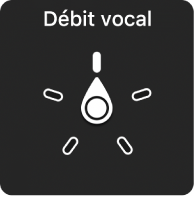 La commande du rotor avec le cadran pointant vers le réglage « Débit vocal ».