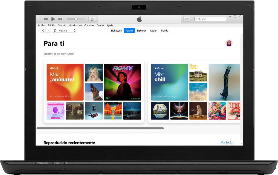 Un PC con música de Apple Music para ti.