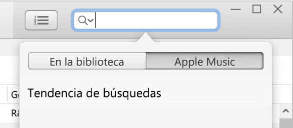 Campo de búsqueda para Apple Music.
