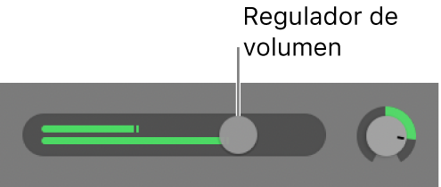 Cabecera de pista con el regulador de volumen.
