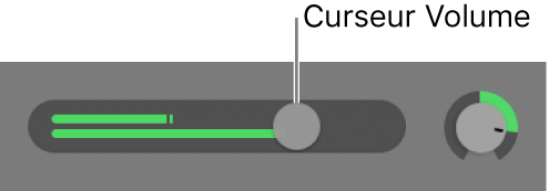 Curseur de volume dans l’en-tête de piste.