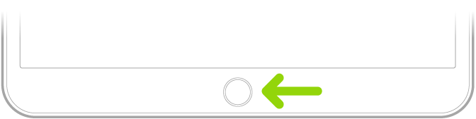 Le bouton principal (Touch ID) en bas de l’iPad.