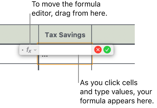 The Formula Editor.