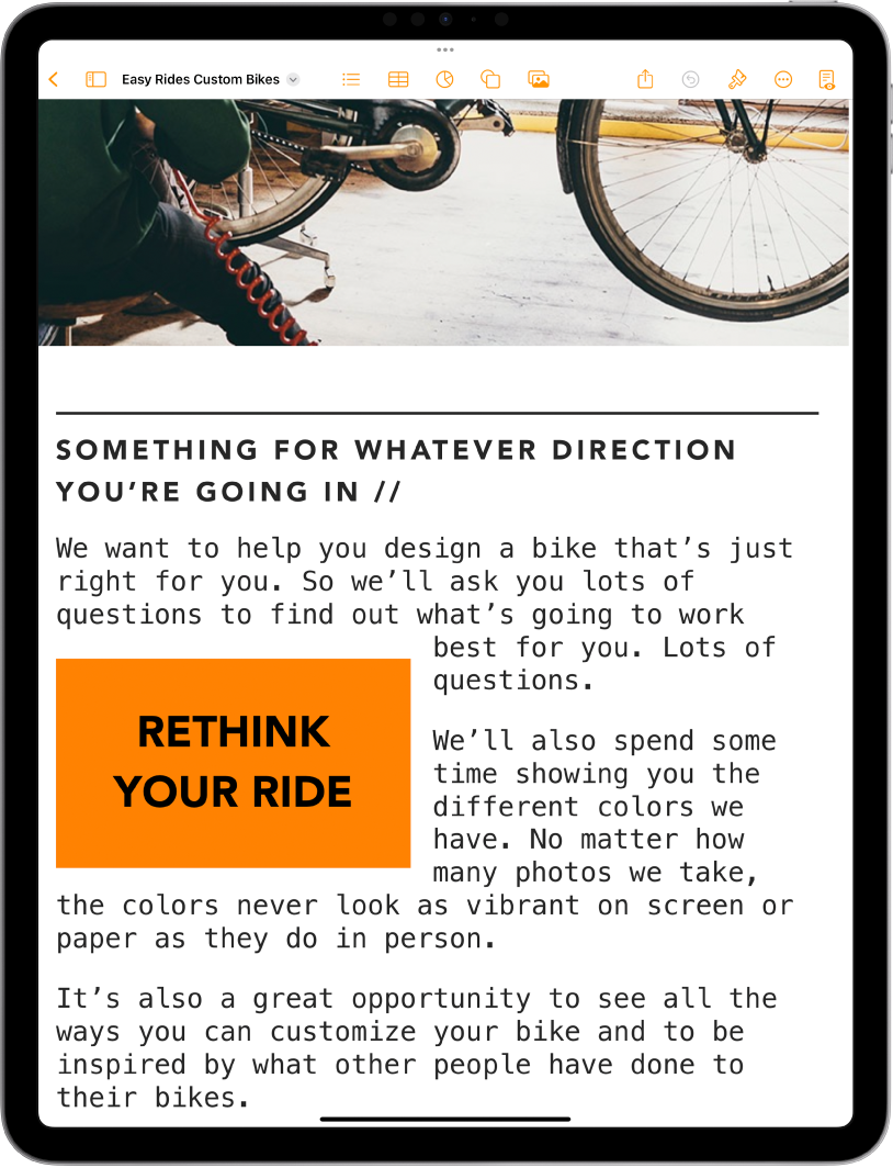 Tvar s obtekajúcim textom na troch stranách.