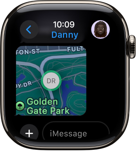 แอปข้อความที่แสดงแผนที่ของตำแหน่งที่ตั้งที่แชร์