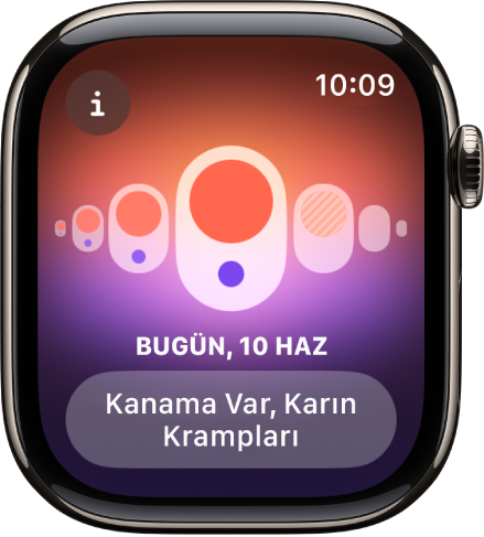 Döngü İzleme ekranını gösteren Apple Watch.