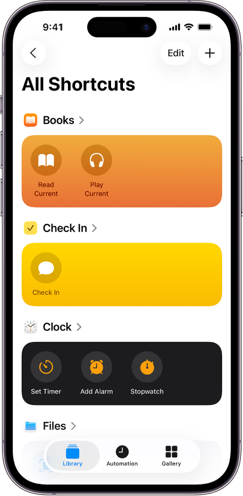 Shortcut icons in All Shortcuts.